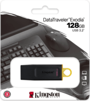 Kingston 128GB Traveler Exodia USB 3.0 Pendrive - Fekete/Sárga