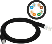 Alantec U/UTP CAT5e Patch kábel 2m Fekete