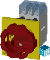 Siemens 3LD3454-0TK53 22kW Panelre szerelhető piros-sárga kar főkapcsoló