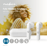 Nedis HPBT2052WT Vezeték Nélküli Bluetooth Fülhallgató Töltőtokkal Fehér