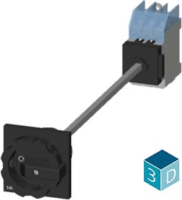 Siemens 3LD3448-0TK51 22kW 63A 3-pólusú fekete kar főkapcsoló szerelő lapra kivezetett hajtással