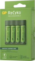 GP B52427U USB Everyday B421 4x AA/AAA NiMH Akkumulátor Töltő + 4×AA GP ReCyko 2700