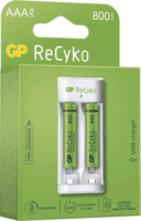GP B51211 Eco E211 4x AA/AAA NiMH Akkumulátor Töltő + 2×AAA GP ReCyko 800