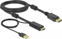 Delock HDMI-A - DisplayPort kábel 2.0m Fekete