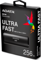 ADATA 256GB SE760 USB 3.2 Gen2 Type-C Külső SSD - Fekete