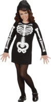 Csillogó csontvázlány jelmez - 128 cm-es méret