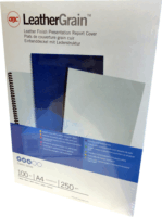 GBC LeatherGrain A4 Hátlap spirálozáshoz - Fehér (100 db)
