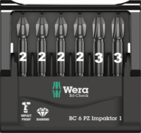 Wera Bit-Check 6 PZ Impaktor 1 1/4" Bitkészlet (6 db/csomag)