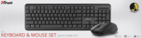 Trust Ody Vezeték nélküli Billentyűzet HU - Fekete + Egér