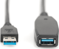 Digitus USB 3.0 Aktív hosszabbító kábel 20m - Fekete
