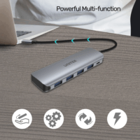 Unitek H1107A USB 3.2 Gen 1 HUB (4+1 port) Szürke