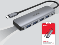 Unitek H1107A USB 3.2 Gen 1 HUB (4+1 port) Szürke
