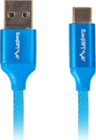 Lanberg Premium USB-C apa - USB 2.0-A apa Adat- és töltőkábel 1m - Kék