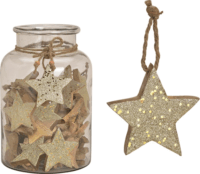 Iris Csillag 8x8x1cm fa karácsonyi lógatható dísz