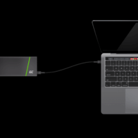 Cable Green Cell GC PowerStream USB-C apa - USB-C apa Adat- és töltőkábel 1.2m - Fekete