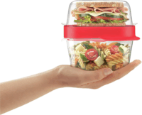 Tefal K2198114 Műanyag Négyzetes ételtároló edény 0,8L - Piros (2db)