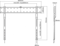 Sbox PLB-7036F 43"- 80" LCD TV/Monitor fix fali tartó Fekete