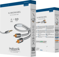 Inakustik JACK - RCA Premium MP3 Audio kábel 5m (3.5mm jack apa - 2x RCA apa)