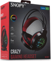 Snopy SN-GX7 CRAZY Gaming Headset Fekete/Piros