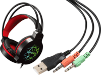 Snopy SN-GX7 CRAZY Gaming Headset Fekete/Piros