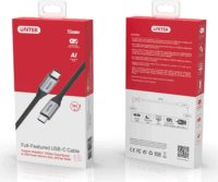 Unitek USB 3.2 Gen 2 (3.1 Gen 2) USB C Adat- és töltőkábel 1m - Fekete