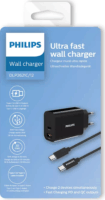 Philips Hálózati USB-A + USB-C töltő 30W Fekete