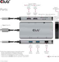 Club3D CSV-1593 8in1 Dokkoló USB-C eszközökhöz