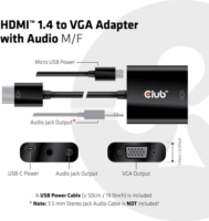 Club3D HDMI 1.4 apa - VGA anya Adapter