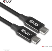 Club3D USB-C apa - USB-C apa Adat-és töltőkábel 5m - Fekete