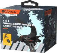 Canyon CND-GWH100 USB Hub 4portos + egérkábel tartó - Fekete