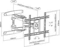 Stell SHO 7620 40"-70" Slim LCD TV/Monitor fali tartó Fekete