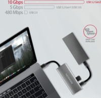 Axagon HMC-5G2 Dokkoló USB-C eszközökhöz Ezüst-fekete