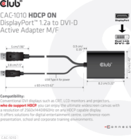 Club3D DisplayPort apa > DVI-D anya HDCP OFF aktiv adapter