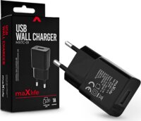 Maxlife Hálózati USB töltő (5V / 1A) Fekete