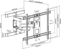 Maclean MC-881 37"-80" LCD TV/Monitor fali tartó Fekete