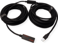 Roline USB 3.0 Aktív hosszabbító kábel 15m - Fekete
