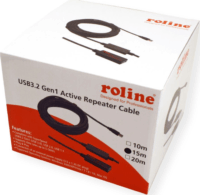 Roline USB 3.0 Aktív hosszabbító kábel 15m - Fekete