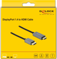 Delock DisplayPort v1.4 - HDMI kábel 2.0m Fekete