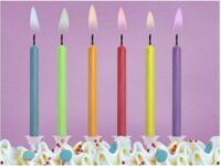 Godan: Színes lángú torta gyertya - 6 db