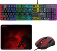 Redragon S107 RGB USB Gaming Billentyűzet + Egér + Egérpad HU - Fekete