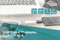 Assmann USB 3.0 Type-C M - USB A F Adapter Fekete