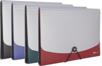 Deli A4 12 rekeszes gumis színes irattartó - Szürke/bordó