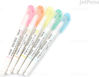 Zebra Mildliner Fluorescent kétvégű Ecsetirón készlet - Vegyes színek