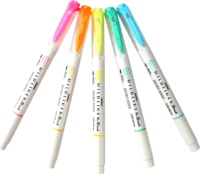 Zebra Mildliner Fluorescent kétvégű Ecsetirón készlet - Vegyes színek