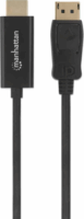 Manhattan Displayport v1.2 - HDMI kábel 1.0m Fekete
