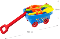 Műanyag kézikocsi kerti szerszámokkal