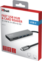 Trust Halyx Fast USB-C Hub (3 + 2 port ) Szürke