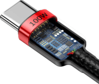 Baseus Cafule USB-C apa - USB-C apa Adat és töltőkábel 2m - Fekete-piros