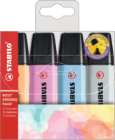 Stabilo BOSS original Pastel 2-5 mm Szövegkiemelő készlet - Vegyes színek (4 db / csomag)
