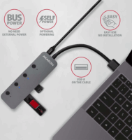 Axagon HUE-MSA USB 3.2 HUB (4 port) Szürke